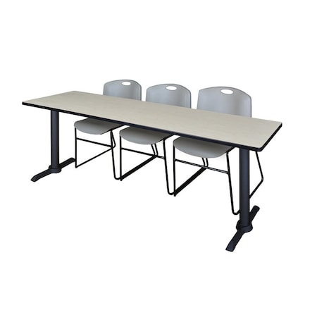 Cain Rectangle Tables > Training Tables > Cain Training Table & Chair Sets, 84 W, 24 L, 29 H, Maple MTRCT8424PL44GY